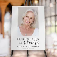 Forever in Our Hearts Photo Funeral Welcome Sign