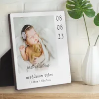 Baby's First Christmas Photo Plaque