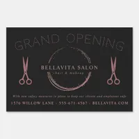 Rose Gold Circle Salon Logo Grand Opening Sign