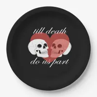 Till Death Do Us Part Skull Quote Classic Paper Plates