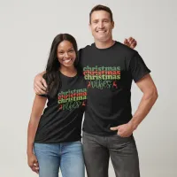 Christmas Vibes Retro Groovy Christmas Holidays Tri-Blend Shirt