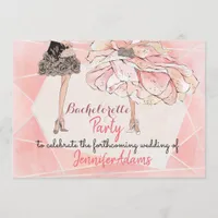 Bachelorette Party Glamourous Dresses Peach Tones Invitation