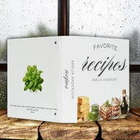 Illustrated Dedication Favorite Recipes Cookbook  3 Ring Binder
