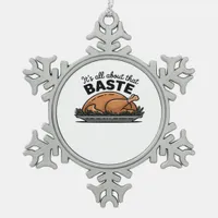 All About That Baste Christmas Classic Retro Look Snowflake Pewter Christmas Ornament