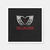 Halloween Skeleton Hands Forming Heart Gothic Napkins