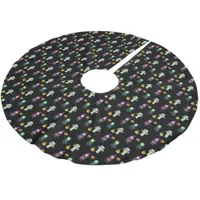 Cute Witch, Vampire and Mummy Halloween Party Brushed Polyester Tree Skirt