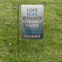 Love, Hope, Integrity Inspirational Positive Garden Flag