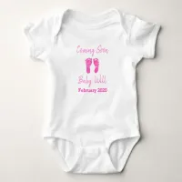 Coming Soon, Baby Due Date Announcement Baby Bodysuit