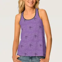 Dot Art Black Widow Spider in Web Tank Top