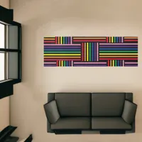 Area Rug - Woven Rainbow Colored Ribbons