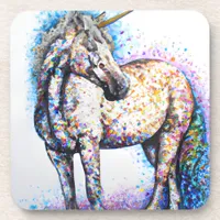 Colorful Appaloosa Unicorn Beverage Coaster