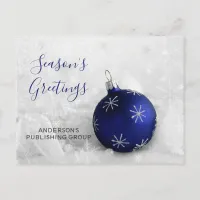 Elegant Snow Scene Navy Ornament Business holiday