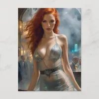 Beautiful Sexy Red Haired Woman Postcard
