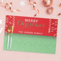 Festive Red Green Chevron Christmas Paper Placemat