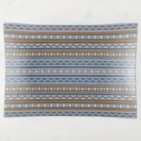 Southwest Style Blue and Brown Geometric Pattern Trinket Tray