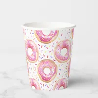 Sweet One Donut Pink 1st Birthday Party Paper Cups