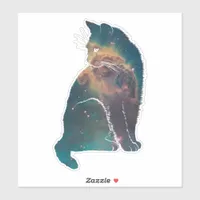 Magical Space Nebula Cat Sticker