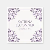 Elegant Wedding Napkins | Nadine (Plum / Purple) 2