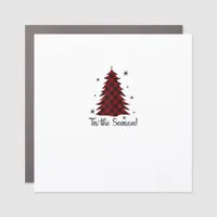 Tis The Season Red Plaid Christmas Tree Car Magnet
