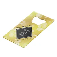 Elegant 21st Brass Wedding Anniversary Celebration Credit Card Bottle Opener