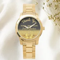 Retirement Postal Worker black gold thank you Watch