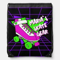 Your Skate Gear Neon Green Cartoon Roller Skating Drawstring Bag