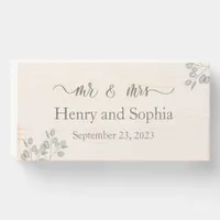 Watercolor Floral Eucalyptus Green Leaves Wedding Wooden Box Sign