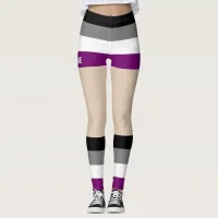 Asexual Pride Faux Shorts & Legs   Leggings