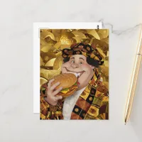 Funny Cheeseburger Person Postcard