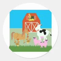 Barnyard Party Classic Round Sticker