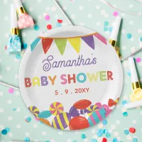 Colorful Sweet Fun Candy Theme Baby Shower Paper Plates