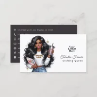 African American Crafting Queen Empowerment Design Business Card