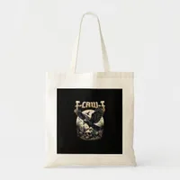 Gothic Skull F-Caw-F Crow Adult Humor Graphic  Tote Bag