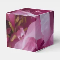 Pink Peony Flower Wedding Favor Boxes