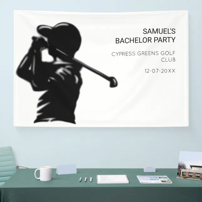 Black golfer Golfing Trip Bachelor Party minimal  Banner