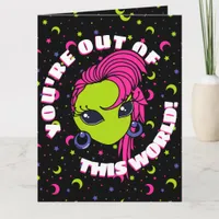 Out of This World Retro Alien Valentine's Card