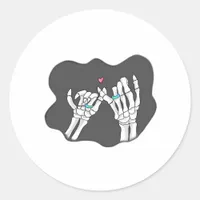 Skeleton Heart Hands  Promise Classic Round Sticker