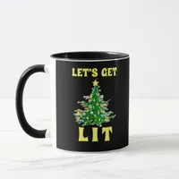 Let's Get Lit Funny Christmas Drinking Classic Mug