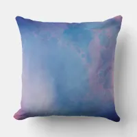 *~* Frothy Blue Magenta Abstract Modern Watercolor Throw Pillow