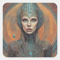 Alien Square Sticker