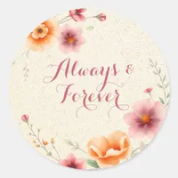 Always & Forever | Autumn Wedding  Classic Round Sticker