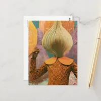 A retro dancing onion postcard