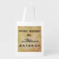 Here There Be Dragons Grocery Bag