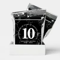 Elegant Black Marble 10 Years Work Anniversary Coffee Drink Mix