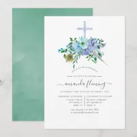Mint and Blue Boho Confirmation Invitation