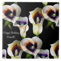 Sublime Watercolor Arum Calla Lilies Ceramic Tile