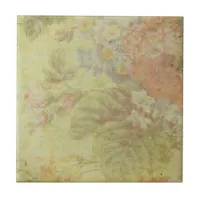 Shabby Vintage Floral Ceramic Tile