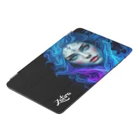 Mystery Woman Emerging from Blue & Purple Flames iPad Mini Cover