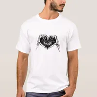 To Death Skeleton Hand Heart Classic Design T-Shirt