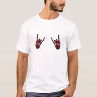 Skeleton Hand Heart Roll & Red Classic  T-Shirt